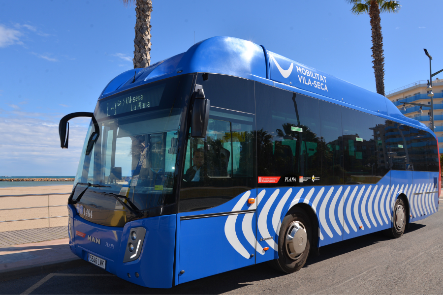 Mehr als 180.000 Fahrgäste in Vila-seca mit dem von Plana betriebenen Bus mit komprimiertem Erdgas